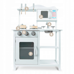 Set Bucatarie din lemn pentru copii, 60 x 30 x 85 cm, Ricokids, RC-835 + Sort Micul Bucatar - Img 8