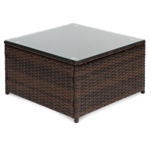 Set Coltar pentru terasa / gradina din technorattan 193x136x64 cm, masa 60x60x30 cm cu blat de sticla, perne moi, impermeabile - Img 8