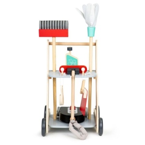 Set de Curatare, Din lemn, Pentru Copii, Matura, Mop, Aspirator, EcoToys, 4404 [4401] - Img 6