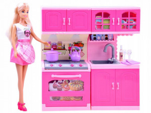 Set Papusa Anlily Doll in Bucatarie, cu Lumini si Sunete, accesorii pentru gatit - Img 6