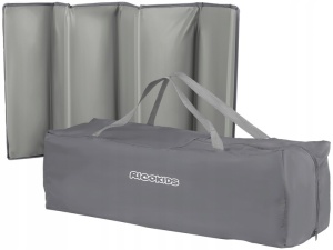 Set - Patut pliabil pentru copii, 120 x 60 cm, Ricokids, RK-240, Grey, cu Saltea MyKids Confort, Spuma si Cocos, 120 x 60 x 10 cm - Img 7
