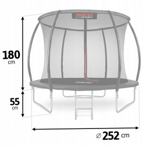 Trambulina pentru copii, Neo-Sport, 252 cm / 8 ft, cu plasa interioara, greutate maxima 100 kg - Img 2