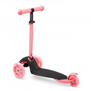 Trotineta de echilibru pentru copii, Ricokids, Loco, cu 3 roti, lumini LED, pliabila, ghidon reglabil, pana la 25 kg, Roz, 765108 - Img 4