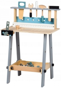 Atelier De Lucru Pentru Copii, 5 unelte din lemn, 32 Accesorii, Ecotoys - Img 1