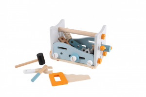 Banc De Lucru Pentru Copii, Atelier De Construit, 52 Accesorii, Din Lemn, Ecotoys, 1182N - Img 4