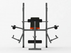 Banca de exercitii multifunctionala, cu 3 profile de incarcare greutati, 4 trepte de inclinare spatar, Neo-Sport, NS-201, Negru/Rosu - Img 6
