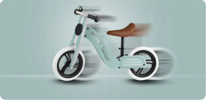 Bicicleta de echilibru din lemn pentru copii, scaun din spuma, roti 12 inchi, Ricokids, Veltino, 7618, Albastra - Img 2