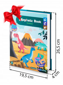 Carte magnetica, cu 66 de elemente, carduri cu 2 fete, Ricokids, RK-770, Dinozauri - Img 8