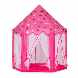 Cort de joaca pentru copii, iPlay, Castelul printesei, motive grafice, 107x125 cm, Roz