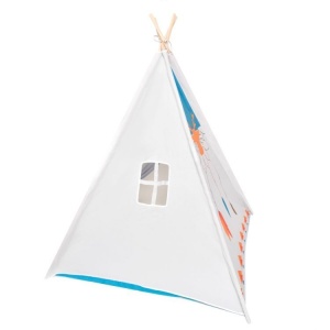 Cort tip indian pentru copii, EcoToys, Wigwam, 120 x 120 x 150 cm, Alb - Img 6