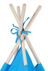 Cort tip indian pentru copii, EcoToys, Wigwam, 120 x 120 x 150 cm, Albastru - Img 6