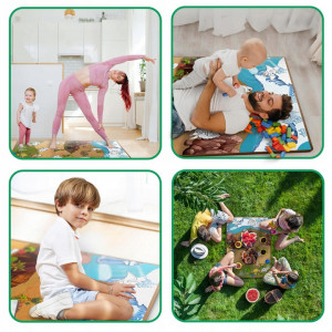 Covoras educational pentru copii, Ricokids, RK-344, XXL, de colorat, markere incluse, spuma EVA, usor de curatat, Dino Land - Img 4
