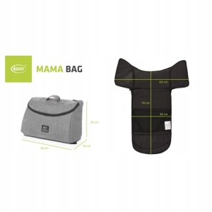 Geantă pentru Mamă, 4Baby MAMMA BAG, pentru Cărucior, Neagră, cu Salteluță de Înfășat - Img 2