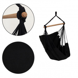 Hamac Brazilian De Gradina Tip Scaun, 115 x 95 cm, Sarcina Max 150kg, Pentru Casa si Gradina, Modern Home, Negru - Img 3