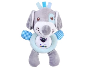 Jucarie de plus cu sunete si lumini, Funmuch, Catelus, 22 cm, Gri - Img 6