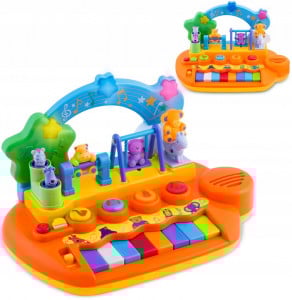 Jucarie interactiva pentru copii, multifunctionala, cu pian, animale in miscare, sunete si lumini, Ricokids, RK-749 - Img 1