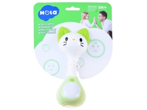 Jucarie zornaitoare pentru copii, cu sunete si lumini, din plastic/silicon, Hola, Pisica, Z03087 F - Img 3