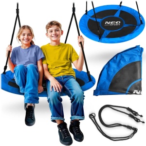 Leagan cuib de barza, pana la 150 kg, Neo-Sport, Swingo, 105 cm, Albastru