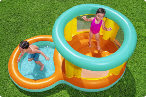 Loc de joaca gonflabil pentru copii, cu piscina, Jumptopia Bouncer, Bestway, 239 x 142 x 102 cm - Img 5