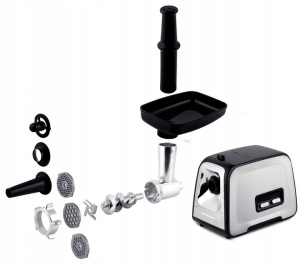 Masina electrica profesionala de tocat carne, Berdsen, 1200W, 1.2 kg/min, accesorii pentru tocat si feliat, Neagra - Img 6