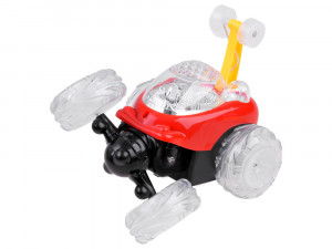 Masinuta cu telecomanda pentru cascadorii, Stunt Twister Mini Racer, cu lumini si muzica, Rosie - Img 5
