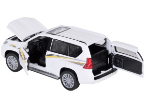 Masinuta metalica de colectie, pentru copii, Toyota Land Cruiser Prado Suv, 1:32, cu sunete, lumini, Alba, ZA5056 - Img 5