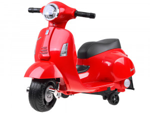 Motocicletă Electrică pentru Copii Mini Vespa GTS300, 6V, Roșie, cu Lumini și Sunete, 2 ani+ - Img 1