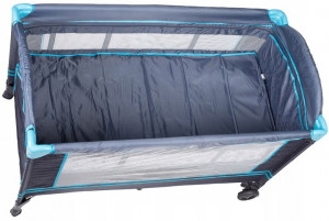 Patut De Voiaj, Ecotoys, 610, Pliabil, Usa Cu Fermoar, Plasa De Tantari, 125 x 65 x 73 cm, Albastru - Img 7