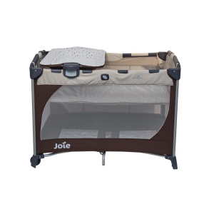 Patut pliant Joie Commuter Change Beige Dots, cu cosulet detasabil inclus - Img 6