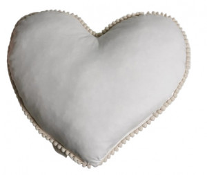Perna decorativa, Forma Inima, Bumbac moale, Koell, Boho, Crem