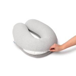 Perna mare pentru gravide si bebelusi 3 in 1, bumbac organic, Doomoo Buddy Light Grey - Img 7