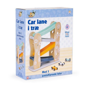 Pista tip tobogan din lemn pentru masinute, B BEEZ, Multistore, tobogan + 3 masini - Img 4