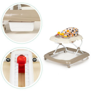 Premergator interactiv pentru copii, Ecotoys, 2 in 1, impingator educativ, Beige - Img 3
