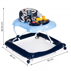 Premergator interactiv pentru copii, Ecotoys, 2 in 1, impingator educativ, Albastru - Img 4