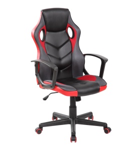 Scaun de Gaming, Modern Home, Piele Ecologica, Cotiere Confortabile, Rosu&Negru, 9502M