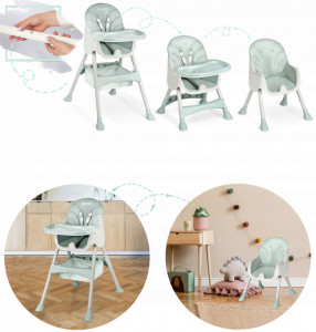 Scaun de masa pliabil 3 in 1, Ricokids, Milo, Verde - Img 6