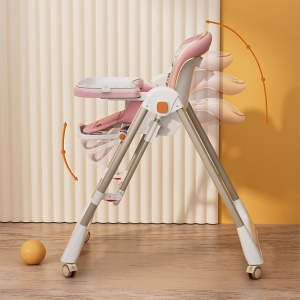 Scaun de masa reglabil, multifunctional, 3in1, transformabil in leagan, Craft, C2-015, Roz - Img 10