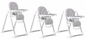 Scaun de masa reglabil, Ricokids, Tulo, spatar rabatabil, tava detasabila, suport pentru picioare, inaltime ajustabila, Grey Heather - Img 8