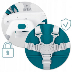Scaun de masa reglabil, Ricokids, Tulo, spatar rabatabil, tava detasabila, suport pentru picioare, inaltime ajustabila, Albastru - Img 6