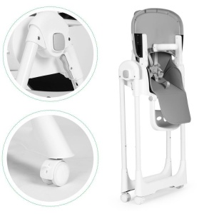 Scaun Pentru Hranire, Ecotoys, Ajustabil, 2 in 1, tava detasabila, suport pentru picioare reglabil, spatar reglabil, Dark Grey - Img 5