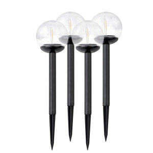 Set 4 Lampi pentru Gradina, Ilumen, L-103, cu incarcare solara, LED-uri cu filament, rezistente la apa IPX4, senzor de lumina, pornire automata - Img 2