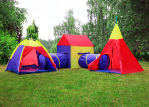 Set 5in1 Corturi de joaca pentru copii, iPlay, sistem modular, casa cu tuneluri, iglu si cort, Multicolor - Img 8