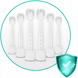 Set 6 Incuietori Pentru Dulapuri, Ricokids, protectie pentru copii, autoadezive, reglabile - Img 3