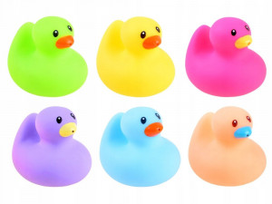 Set 6 Jucarii din cauciuc pentru baie, Rate colorare, Multicolor - Img 1
