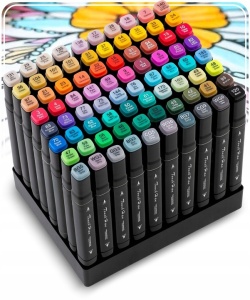 Set 80 De Markere De Colorat, cu 2 capuri, cu alcool, Nukido, NK-912 - Img 2