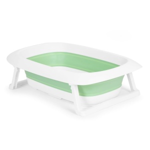 Set - Cadita pliabila pentru bebelusi, cu Dop Senzor de temperatura, suport antiderapant, Ecotoys, HA-B31Green, cu Perna pentru cadita, Ricokids - Img 4