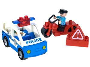 Set de construit ,92 piese, Blocuri, Figurine, Politie, Masina, Elicopter, Caine , ZA2112 - Img 5