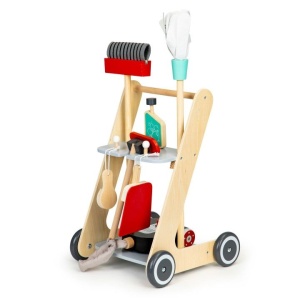 Set de Curatare, Din lemn, Pentru Copii, Matura, Mop, Aspirator, EcoToys, 4404 [4401] - Img 7