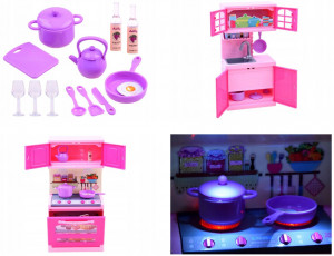 Set Papusa Anlily Doll in Bucatarie, cu Lumini si Sunete, accesorii pentru gatit - Img 7