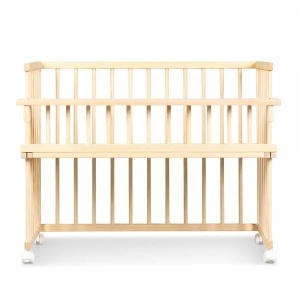 Set Patut copii din lemn KLUPS Piccolino Natur 90x40 cm, cu Saltea MyKids Cocos confort, 90 x 40 x 8 cm - Img 3